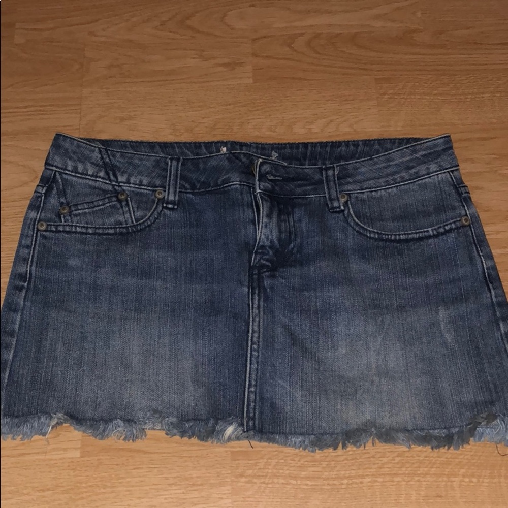 Vintage Denim Mini Skirt with Butterfly Detail